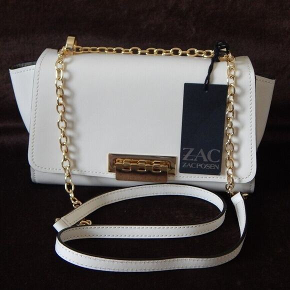 ZAC ZAC POSEN EARTHA Mini Chain Crossbody Ivory NS Handbag Authentic NWT $325 - Picture 6 of 14
